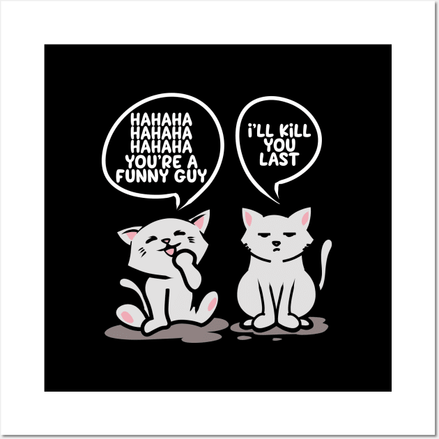 Funny Cats Pet Kitty Cat Miau Gift Wall Art by Ric89